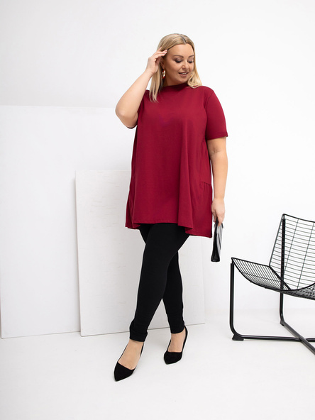 Vínová plus-size tunika TUNORIA