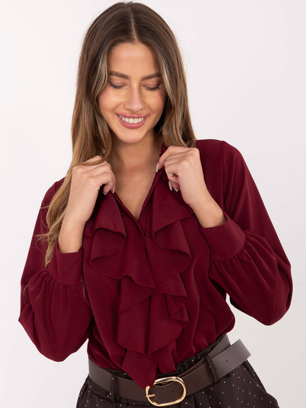 Bordó elegantní košile ITALY MODA se stojáčkem – CENDRINA