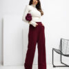 Vínové wide-leg tepláky RUE PARIS – JOVETTA
