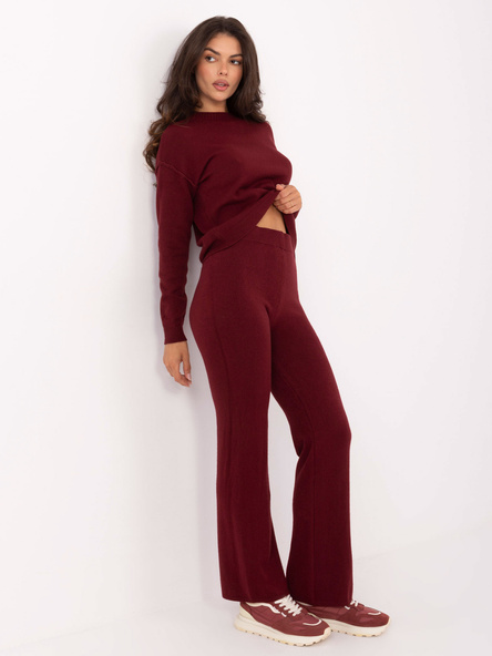 Vínový casual pletený komplet – ILARIA