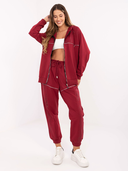 Vínový dvoudílný komplet s oversize mikinou – OPHELINA
