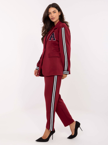 Vínový komplet s oversize sakem RUE PARIS – VIORENNE
