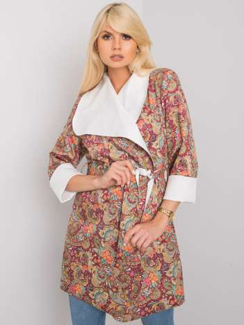 Vínový vzorovaný kabát Aggie ITALY MODA – NORERIA
