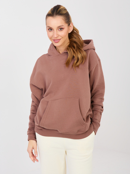 Hnědá oversize mikina s kapucí NATURAL SIDE – BERENA