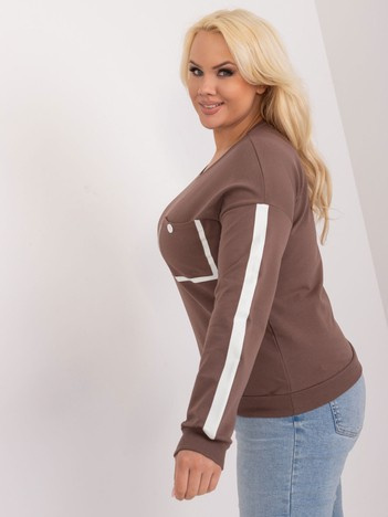 Hnědá plus size mikina CONTRASTA