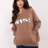 Hnědá oversize kangaroo mikina – RELELIA