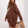 Hnědá dlouhá oversize basic mikina – HILETTA