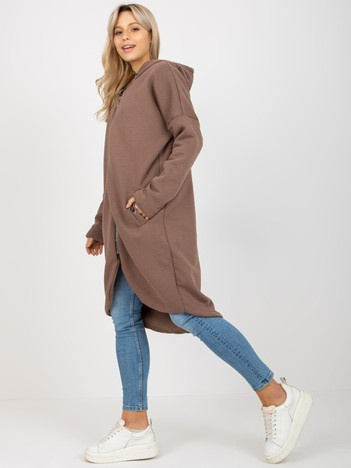 Hnědá basic mikina Tina RUE PARIS na zip – AURALIA