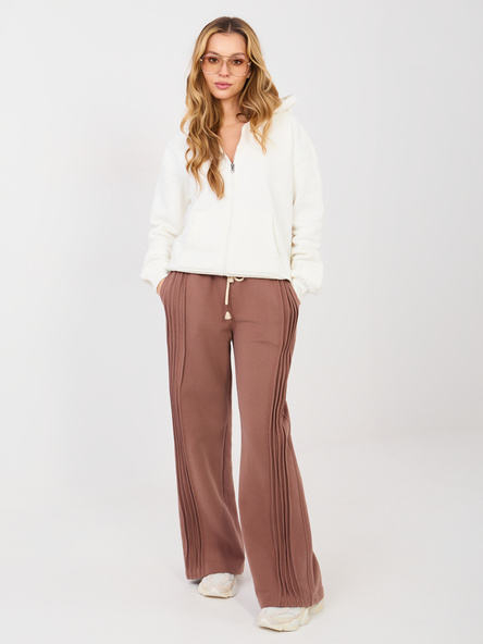 Hnědé wide-leg tepláky NATURAL SIDE – JOVIRA