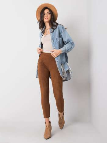 Hnědé elegantní kalhoty Manoela – EVIELIS