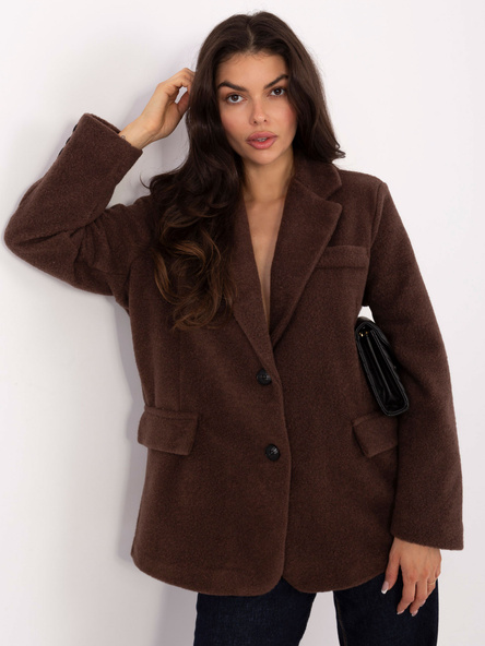 Hnědý oversize kabát RUE PARIS – PERENA