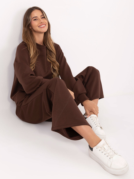 Hnědý basic komplet s oversize mikinou – KERENZA