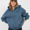 Tlumeně modrá oversize mikina na zip NATURAL SIDE – AVREVA