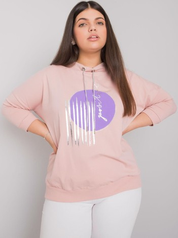 Starorůžová plus size mikina BELLAVINE s aplikací