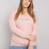 Starorůžová plus size mikina LILAVIE s nápisem