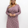Tmavě růžová plus size noční košile KADRIE s květinovým potiskem