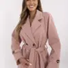 Starorůžový dvouřadý kabát ITALY MODA s kapsami – OPHENA