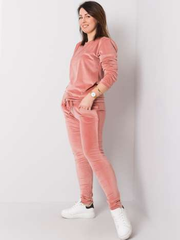 Starorůžový velurový komplet Jeanne Plus size – DALANA