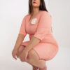 Meruňkové midi šaty BEATRIX plus size s květinou