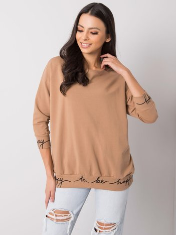 Camel mikina Charliza v one size střihu – CIRARA
