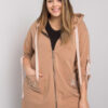 Camel plus-size mikina Zurich na zip – IOLARA