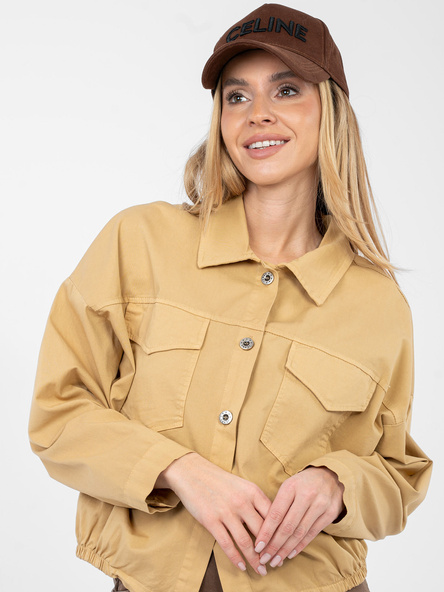 Camelová casual košile RUE PARIS z bavlny – OLIVETTA