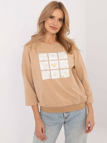 Velbloudí top HEARTGRID se zlatými detaily