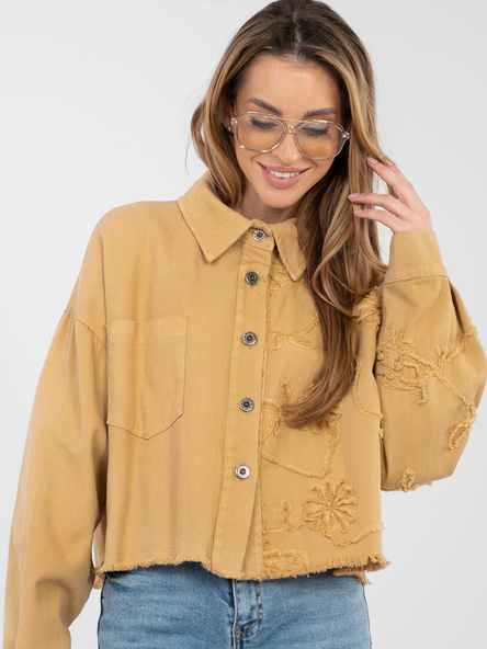 Camel oversize džínová bunda RUE PARIS – QORIATTA