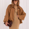 Camel bomber bunda s imitací semiše – XIRALYA