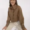 Camel bunda z eko kůže s kapsami – CALELLE