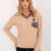 Velbloudí top LEORETTA s leopardími detaily