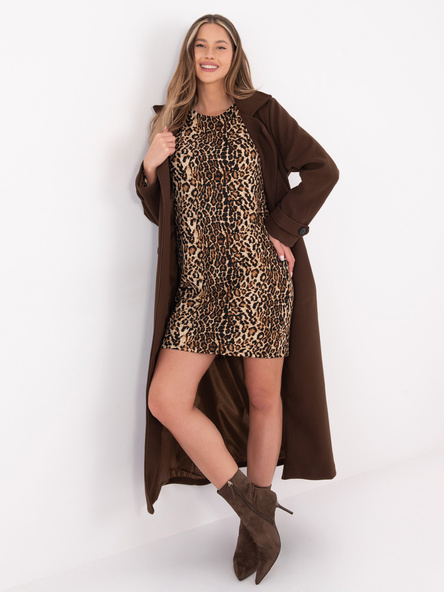 Karamelové leopardí mini šaty ILVESSA