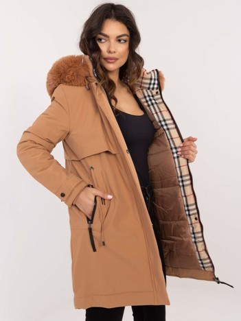 Camel zimní parka s kapucí – SOLEVA