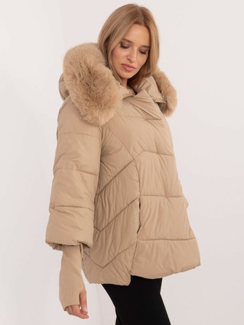 Camel zimní bunda s odnímatelnými lemy – SOLINA