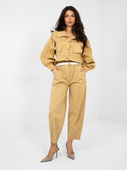 Camel bavlněné kalhoty v safari stylu – JENURA