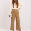 Camel wide-leg kalhoty s páskem – MAVORA