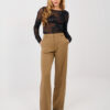 Camel elegantní kalhoty LAKERTA s vysokým pasem – IREYSSA
