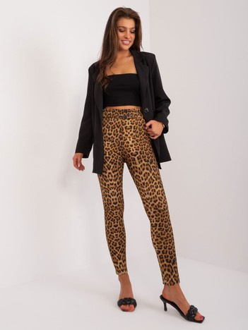 Camel-černé leopardí legíny LAKERTA – BASIVA