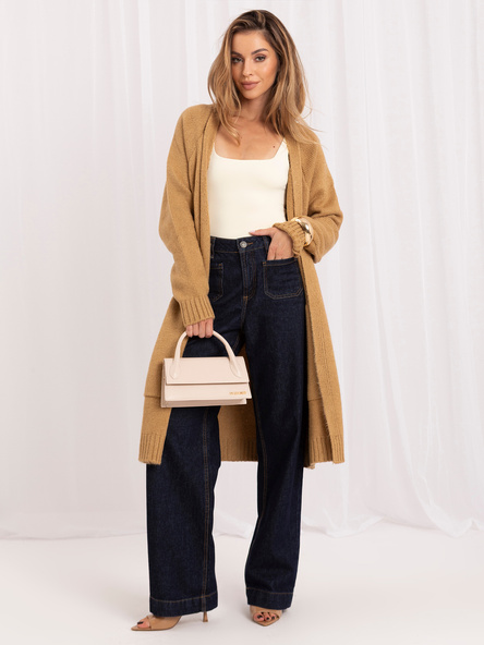 Velbloudí dlouhý oversize kardigan CELETTA