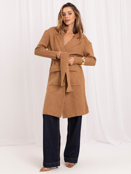 Camel kardigan AIRI Cordie RUE PARIS s vázáním