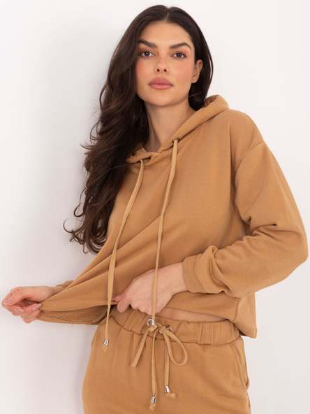 Camel komplet Alishia RUE PARIS s mikinou a sukní – BASANA
