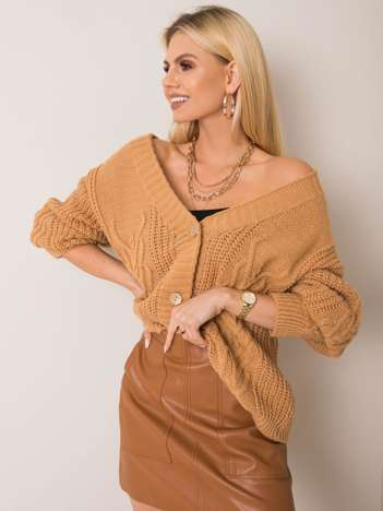 Velbloudí propínací svetr AELESSA Gianna OCH BELLA