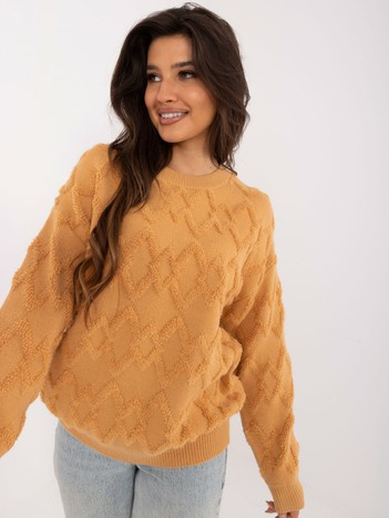 Velbloudí oversize svetr MIRJA s kulatým výstřihem
