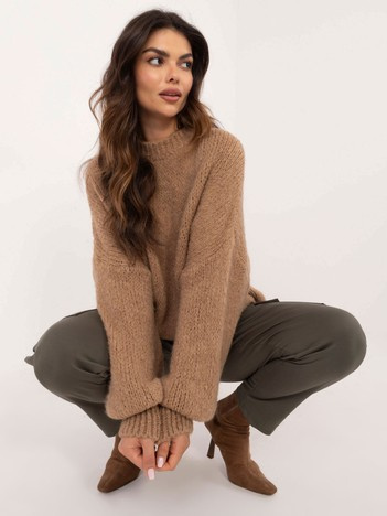 Velbloudí oversize svetr NECLA se širokými rukávy