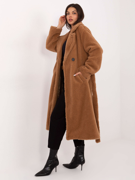 Camel zimní teddy kabát s kapsami – QUAALIA