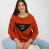 Cihlová plus size mikina APPLINNE