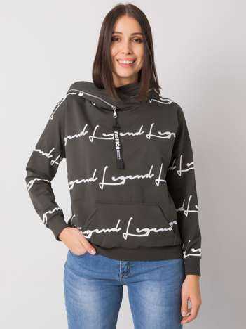 Tmavě khaki plus size mikina Jossa s kapsou – HELARA