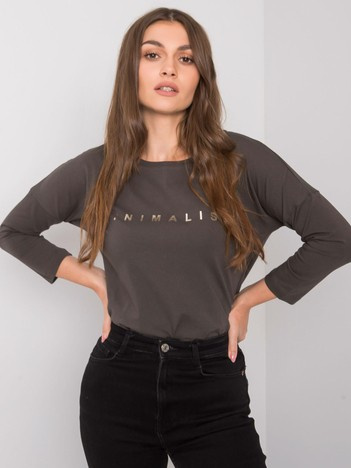 Tmavě khaki top MAVERELLE s nápisem