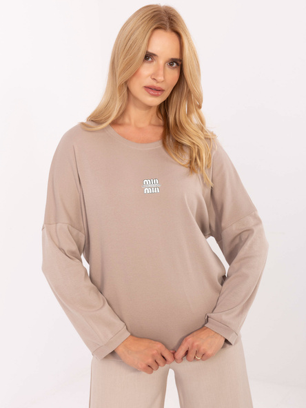 Tmavě béžový basic top MODELINE