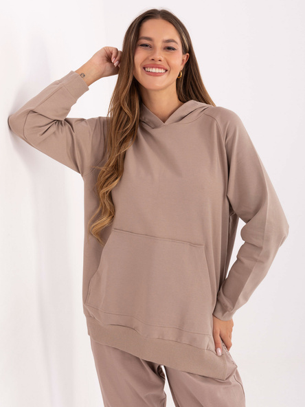 Tmavě béžová basic oversize mikina RELEVANCE – AMRELLA